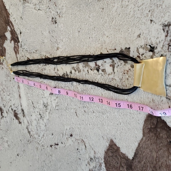 Chico's Black And Gold Corded Necklace - Picture 6 of 9